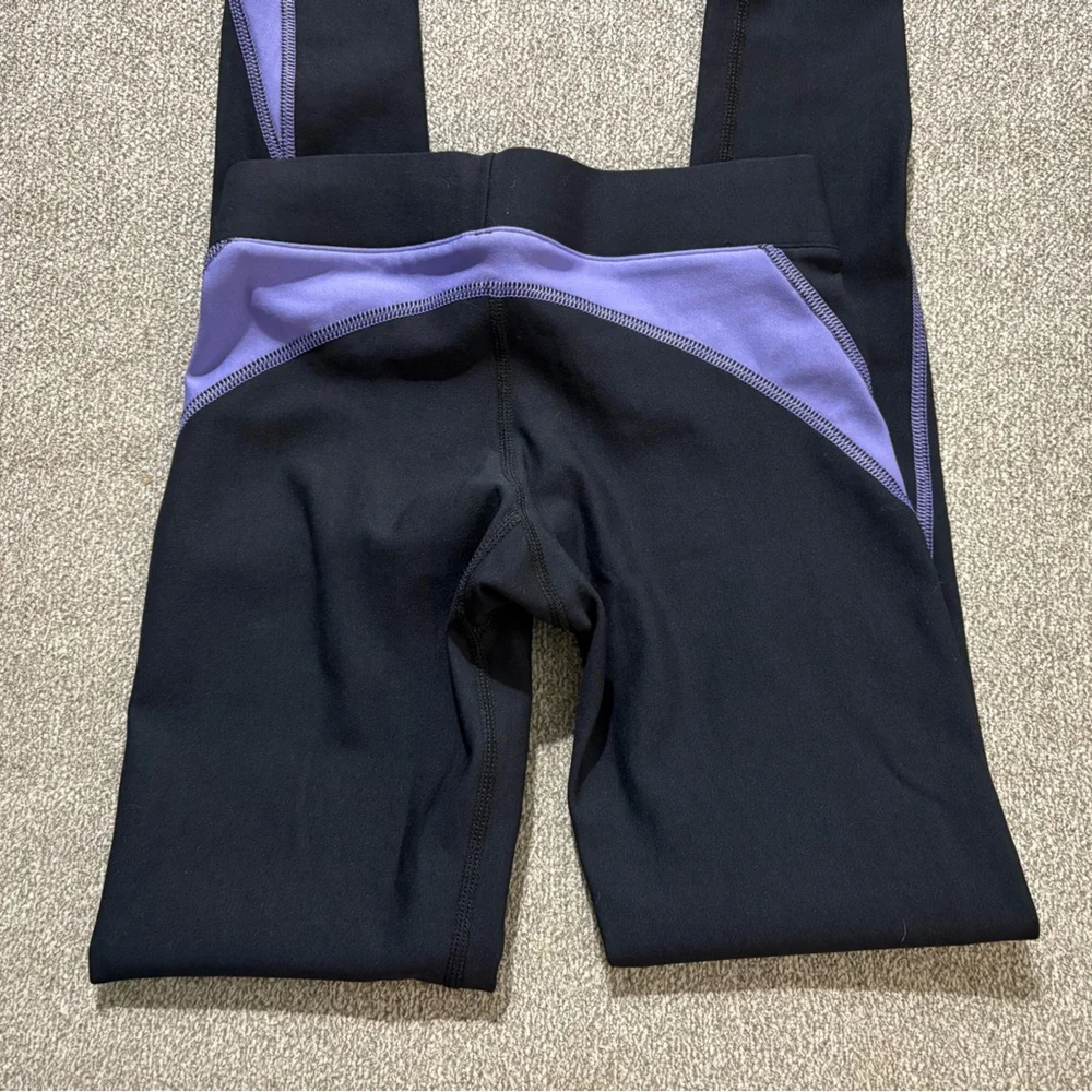 Under Armour ColdGear Compression Leggings Black Purple XS Warm Workout - Picture 4 of 10